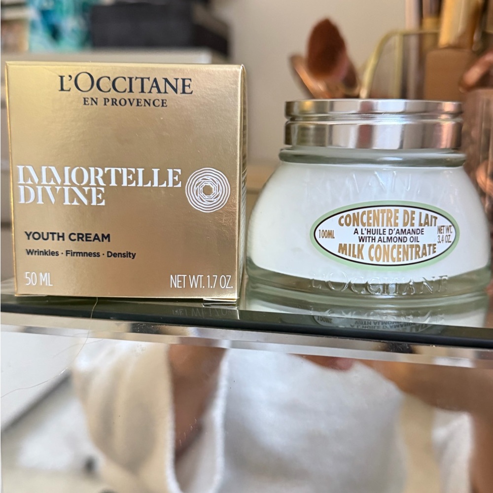 L'OCCITANE Immortelle Divine Youth Cream - Gold and White and Milk concentrate.